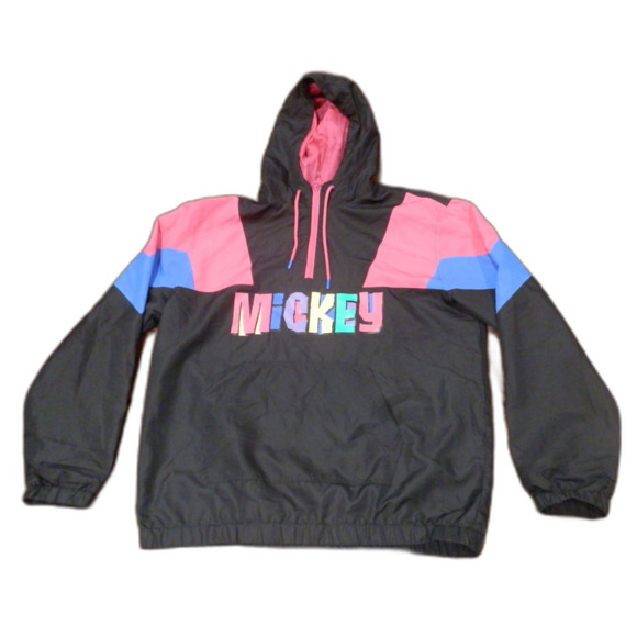 Vintage 90s Disney Mickey Mouse Black Hoodie Jacket Size Medium - Picture 1 of 2